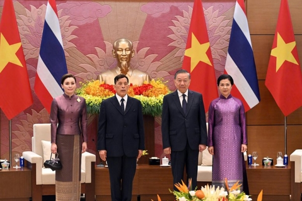 Tổng Bí thư, Chủ tịch nước Tô Lâm chủ trì Lễ đón chính thức Nhà vua Vương quốc Thái Lan và Hoàng hậu