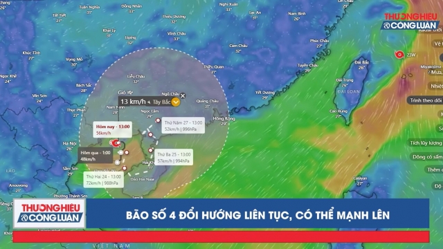 Tin bão mới nhất: Bão số 4 “lững thững” ở Vịnh Bắc Bộ, miền Bắc mưa rất lớn