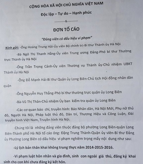 Bí thư Đảng ủy phường Long Biên: Bị tố “có dấu hiệu vi phạm pháp luật” - Hình 1
