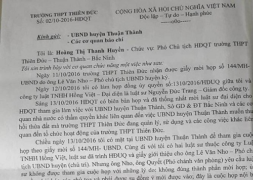 UBND huyện Thuận Thành (Bắc Ninh): “Hành xử” thiếu căn cứ pháp luật? - Hình 1