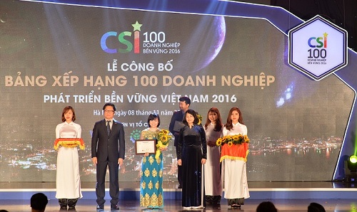 Vingroup đạt top 10 doanh nghiệp phát triển bền vững năm 2016
