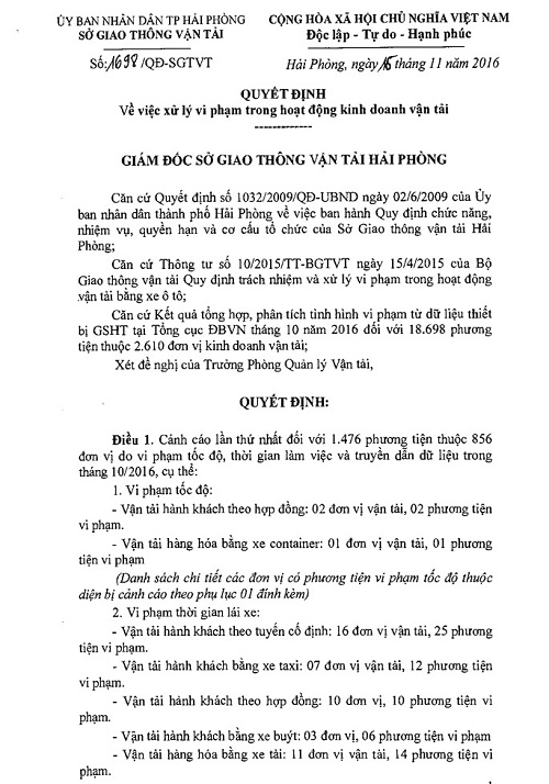 Hải Phòng: Cảnh cáo 1.476 phương tiện, thu hồi 79 phù hiệu vi phạm KD vận tải