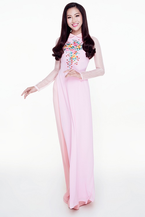 Hoa khôi Diệu Ngọc mang quốc phục “áo tứ thân” tới Hoa hậu Thế giới 2016 - Hình 4