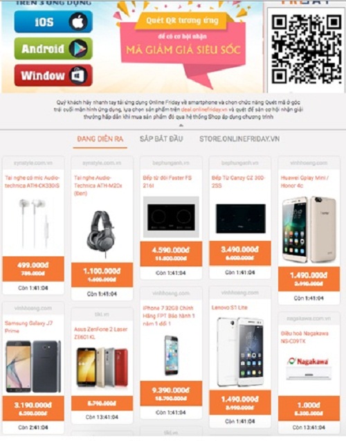 iPhone7 giá 9 triệu, điều hòa giá 1 triệu tại OnlineFriday 2016