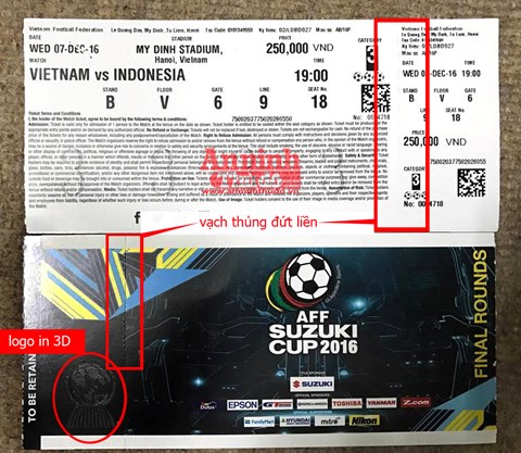 Cảnh báo: Xuất hiện vé giả trận Việt Nam - Indonesia, cách nhận biết