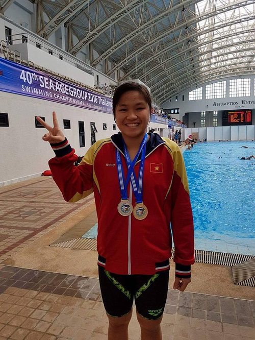 Giải bơi các nhóm tuổi ĐNA 2016: Phương Trâm giành 4 HCV, Đoàn VN tạm chiếm ngôi đầu - Hình 1