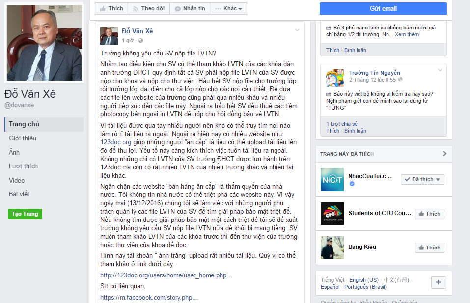 Cần Thơ: Rò rỉ, rao bán luận văn tốt nghiệp ngay trên mạng?