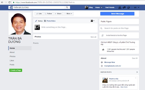 Thaco: Cảnh báo những thông tin giả mạo ông Trần Bá Dương trên mạng xã hội