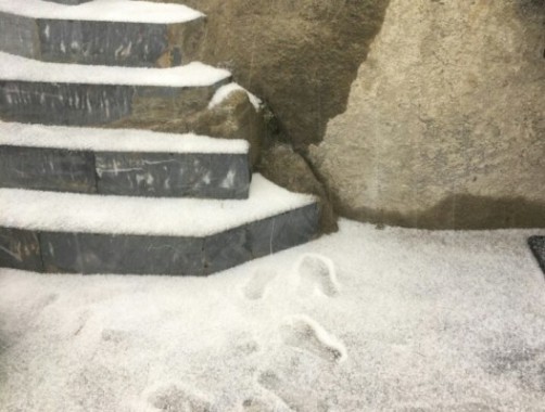 Đỉnh Fansipan (Sapa): Xuất hiện tuyết rơi, mưa băng trong những ngày đầu năm mới - Hình 1