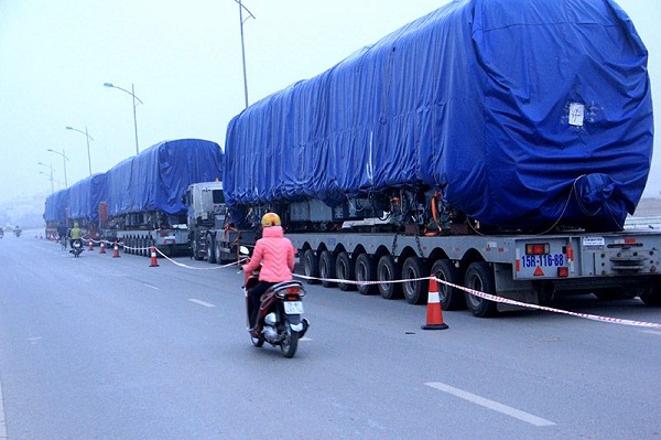 Lô tàu đường sắt Cát Linh - Hà Đông đầu tiên đã về đến Hà Nội