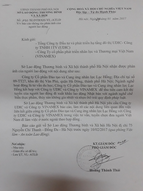 Công ty CP Đào tạo và Cung ứng nhân lực Lạc Hồng: “Mượn danh” để tuyển dụng lao động!
