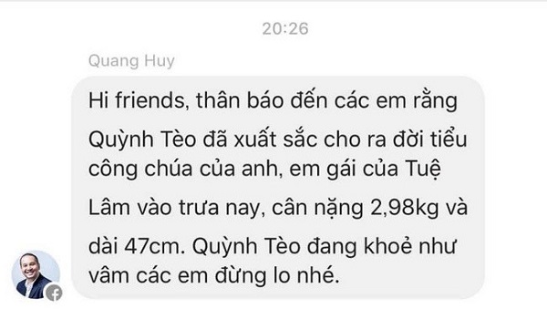 Phạm Quỳnh Anh sinh “tiểu công chúa” thứ 2 cho ông bầu Quang Huy - Hình 1