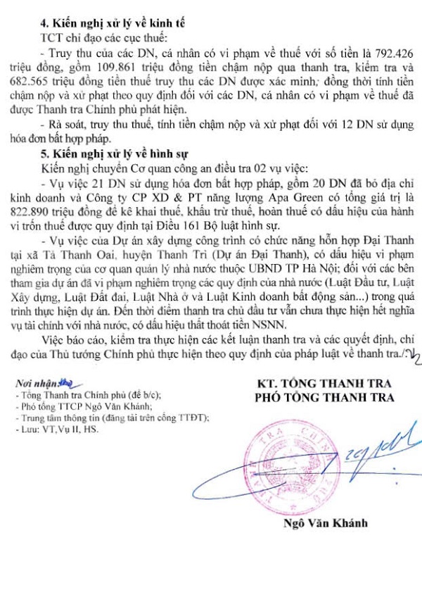 Sai phạm tại DA Đại Thanh (Hà Nội): Trách nhiệm lớn nhất thuộc về 2 sở chủ quản? - Hình 2