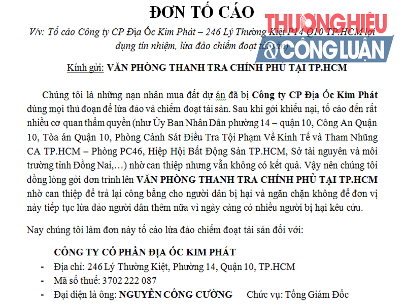 DN Kim Phát lợi dụng tín nhiệm, có dấu hiệu lừa đảo chiếm đoạt tài sản? Bài 1: Khách hàng tố cáo
