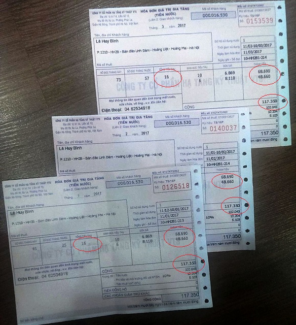 Người dân chung cư Linh Đàm nghi ngờ việc "nhân bản" hóa đơn nước?