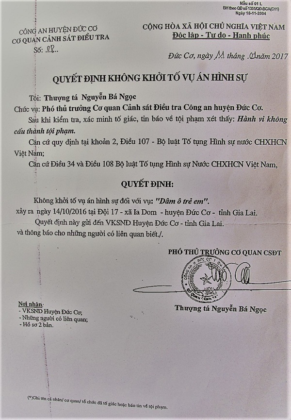 Gia Lai: Sàm sỡ bé gái, chỉ bị phạt hành chính?