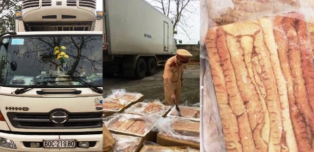 Thanh Hoá: Bắt giữ vụ vận chuyển gần 900kg tai và nội tạng lợn không rõ nguồn gốc - Hình 1