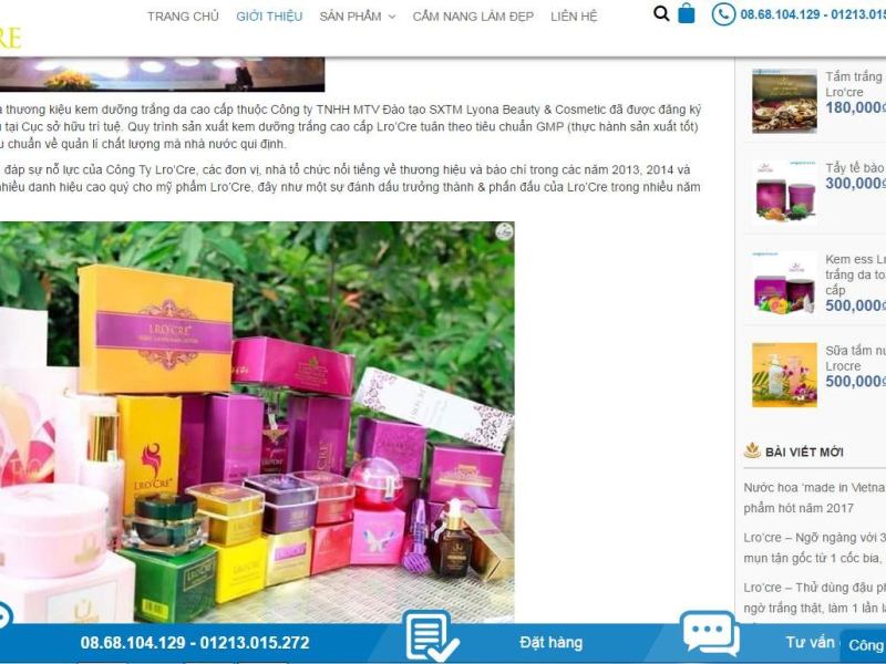 TP. HCM: Giật mình về nguồn gốc mỹ phẩm Lro’Cre