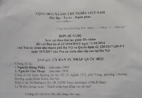 Vụ NN Vietcombank kê biên nhà-Bài 9: Bị đơn đề nghị giám đốc thẩm