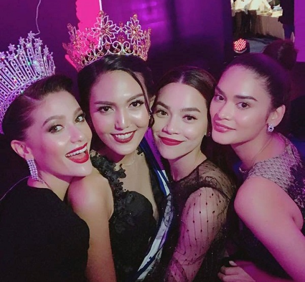 Hồ Ngọc Hà đọ sắc cùng Hoa hậu Hoàn vũ 2015