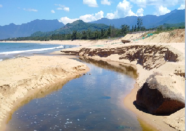 Huế: Nước thải màu đen từ hồ tôm chân trắng trên đất quốc phòng xả ra biển?