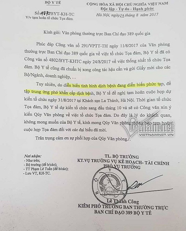 Bộ Y tế hoãn tọa đàm về chống thuốc giả