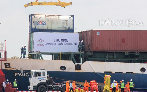 Lần đầu tiên thịt gà của Việt Nam xuất sang Nhật