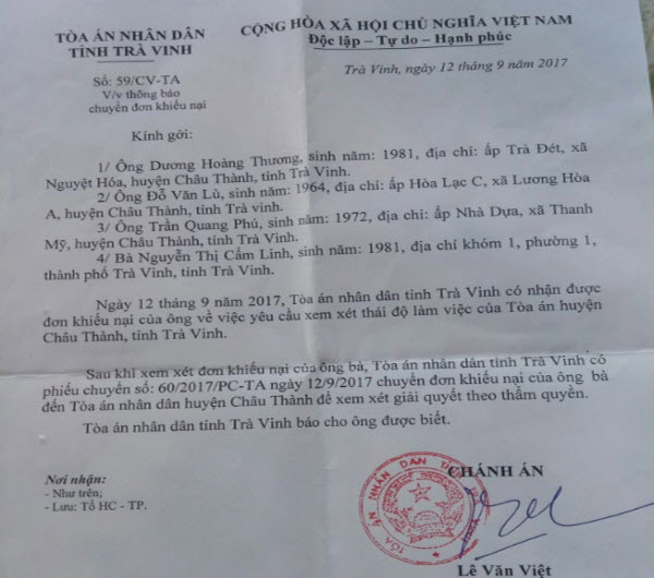 Trà Vinh: Nông dân tố thẩm phán bao che cho doanh nghiệp kinh doanh thức ăn kém chất lượng?