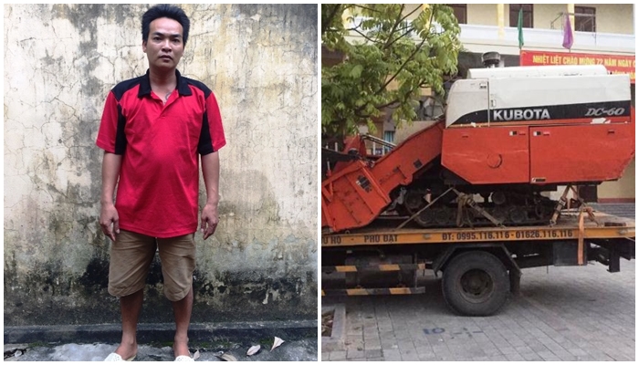 Trộm máy gặt lúa rồi thuê xe cứu hộ chở từ Thanh Hóa về Hải Dương cất giấu - Hình 1