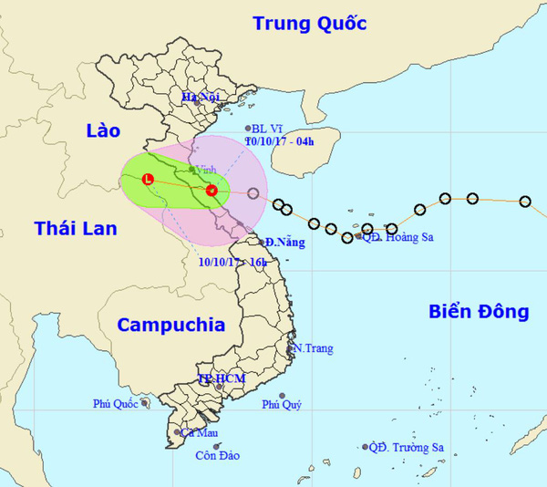 Ảnh hưởng áp thấp nhiệt đới, nhiều nơi mưa lớn