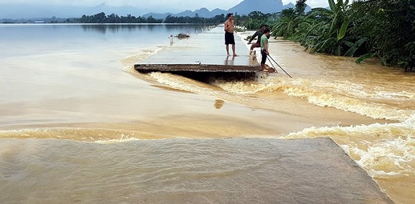Hà Nội: Lũ tràn đê Bùi nhấn chìm nhà, gây thiệt hại về hoa màu