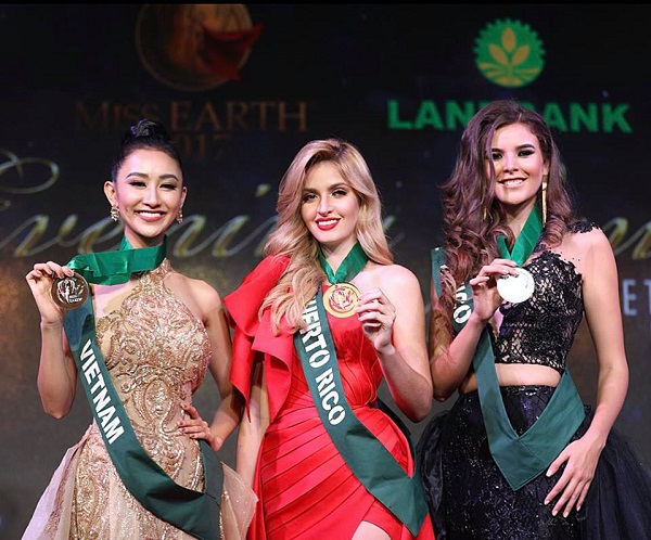 Hà Thu đạt thêm 1 HCĐ, tạm xếp thứ 4 tại Hoa hậu Trái đất 2017