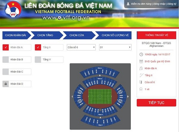 VFF áp dụng bán vé qua mạng ở trận Việt Nam – Afghanistan - Hình 1