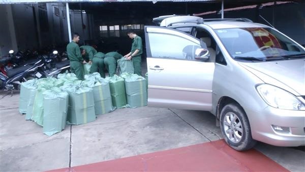 Long An: Dùng ô tô để vận chuyển 12.000 gói thuốc lá lậu