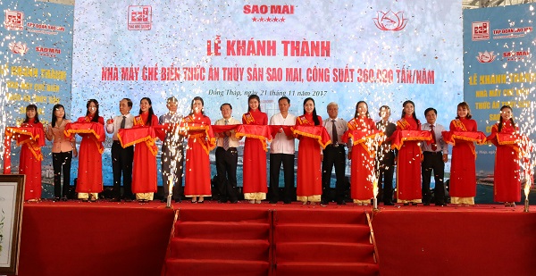 Đồng Tháp: Sao Mai group khánh thành nhà máy chế biến thức ăn thủy sản