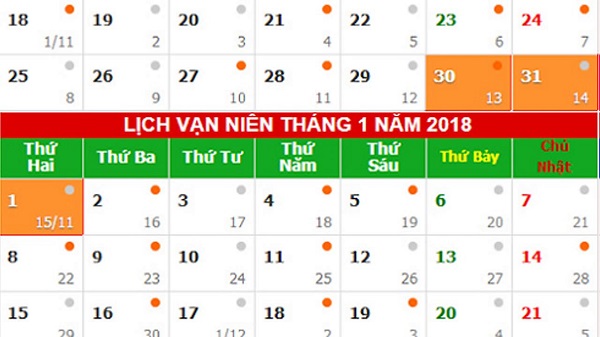 Chốt lịch nghỉ tết dương lịch 2018 chính thức