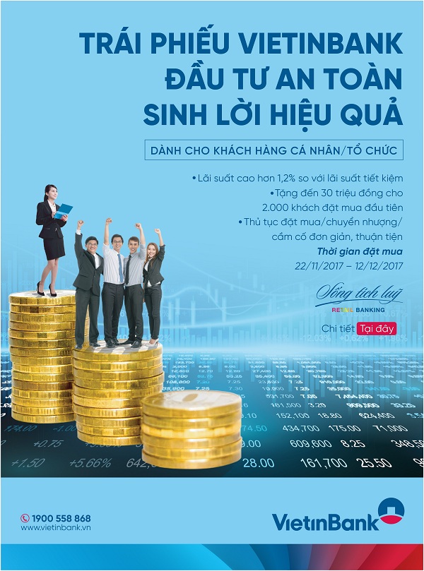Trái phiếu VietinBank phát hành đợt 2: Đầu tư an toàn, sinh lời hiệu quả