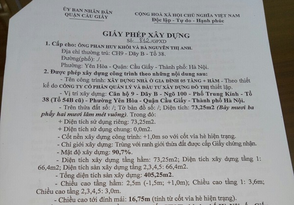 Phường Yên Hòa (Cầu Giấy, Hà Nội): Công trình “khủng” xây dựng sai phép ngang nhiên tồn tại?