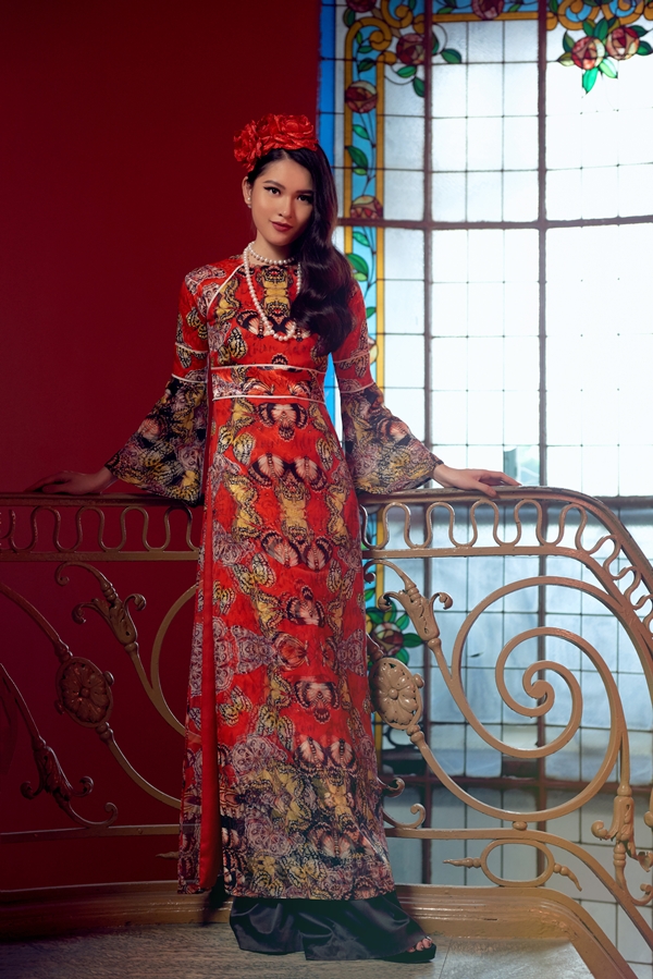 Á hậu Thùy Dung “gợi ý” trang phục áo dài đón Tết - Hình 5