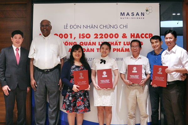 Masan Nutri-Science nhận chứng chỉ ISO 9001, ISO 22000 và HACCP cho 12 nhà máy thức ăn chăn nuôi - Hình 1