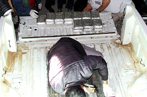 Lào Cai: Một nhóm đối tượng giấu hàng trăm nghìn viên ma túy trong xe bán tải - Hình 2