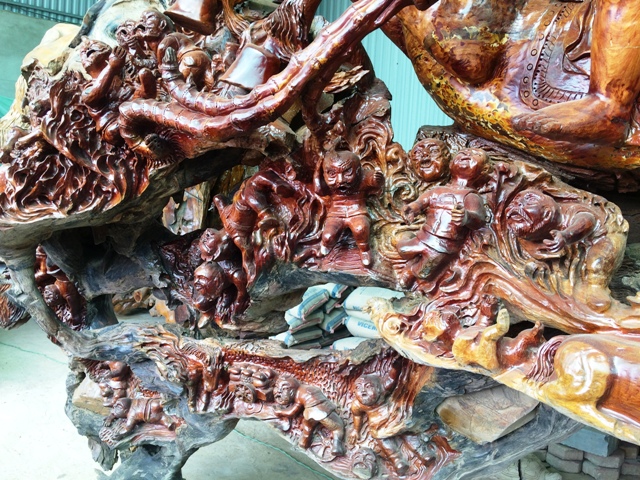 Choáng ngợp với siêu phẩm “Tứ bất tử” được điêu khắc bằng gỗ quý “Độc nhất, vô nhị” ở xứ Thanh - Hình 6