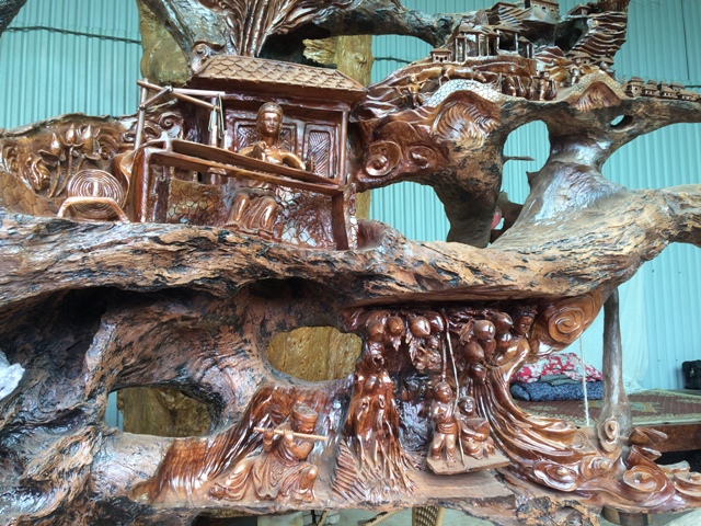 Choáng ngợp với siêu phẩm “Tứ bất tử” được điêu khắc bằng gỗ quý “Độc nhất, vô nhị” ở xứ Thanh - Hình 14