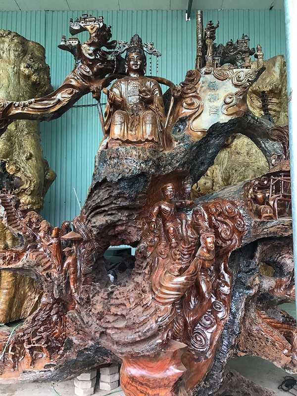 Choáng ngợp với siêu phẩm “Tứ bất tử” được điêu khắc bằng gỗ quý “Độc nhất, vô nhị” ở xứ Thanh - Hình 12