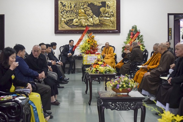 Huế: BGĐ Công an tỉnh thăm và chúc Tết BTS Giáo hội Phật giáo VN tỉnh Thừa Thiên Huế - Hình 1