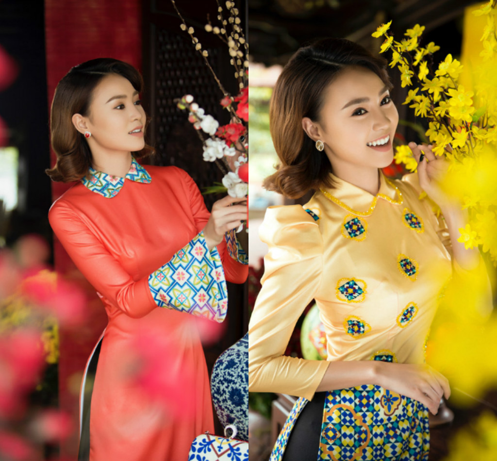 Ninh Dương Lan Ngọc khoe sắc với trang phục áo dài trong ngày Tết Nguyên Đán