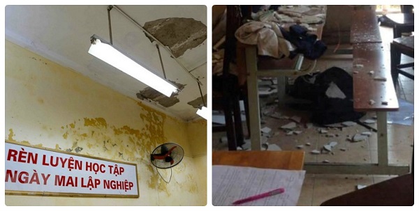Sập trần trường THPT Trần Nhân Tông, 3 học sinh bị thương - Hình 1