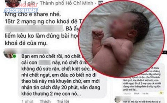 Vụ sinh con "thuận tự nhiên": Đề nghị Công an điều tra hành vi đăng facebook sai sự thật