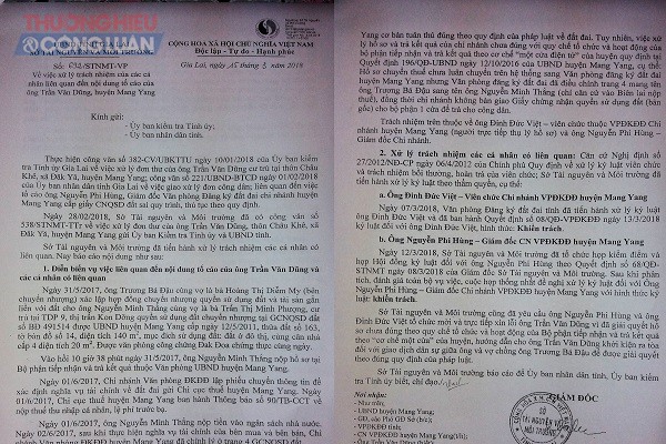 Gia Lai: Kỷ luật Giám đốc và nhân viên Văn phòng đăng ký đất đai huyện