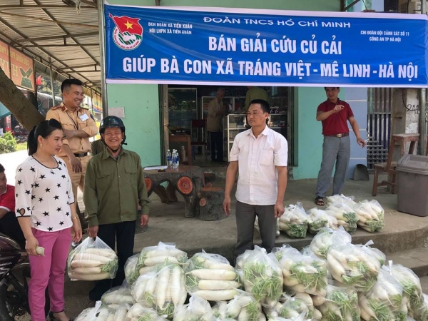 Đội CSGT 11 giúp bà con xã Tráng Việt giải cứu củ cải - Hình 1